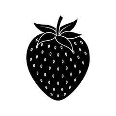 strawberry vector silhouette illustration