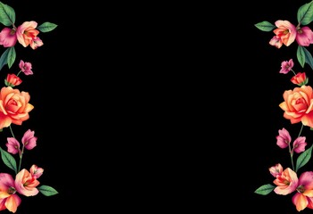 Black textured wreath frame, vector illustration, invitation, monochrome