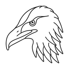 Minimalist line art of eagle head profile majestic bird graphic design element