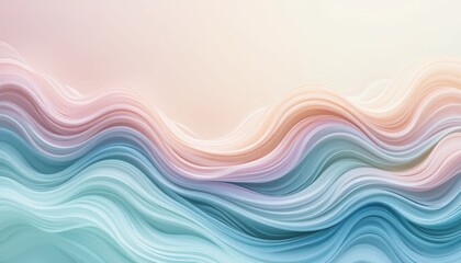 Dynamic abstract waves artistic design soft color palette digital illustration modern aesthetics serenity and flow