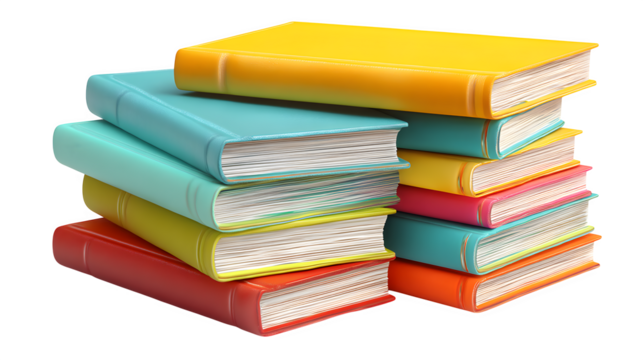 stack of books isolated on white or transparent background - Powered by Adobe