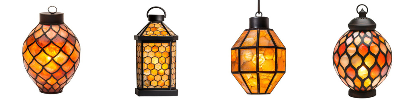 Handcrafted capiz shell lantern with a translucent glow