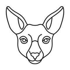 Minimalist kangaroo head outline vector illustration australian wildlife animal line art graphic design element
