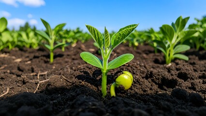 Soybean Sprout Growing Field Agriculture