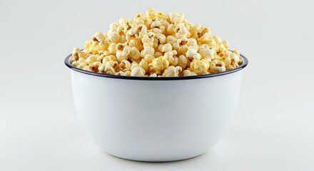 Popcorn bowl white background. Brazilian food
