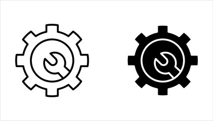 Simple Repair Related Vector Line Icons set Collection. Contains Icons such as Screwdriver, Technician, Wrench, Gear, vector illustration on white background.