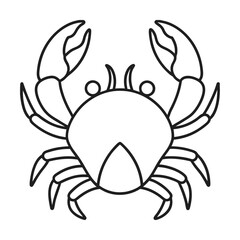 Simple line art illustration of a crab nautical sea life icon