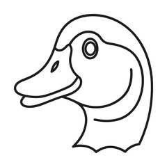Duck head outline simple vector illustration for coloring books and graphic design projects