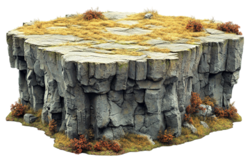 Isolated Cliffside Plateau: A 3D Render of a Dramatic Rock Formation