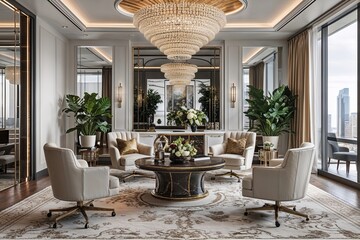 Upscale Luxury Office Design: Premium Seating and Chic Decor for a Sophisticated Workspace