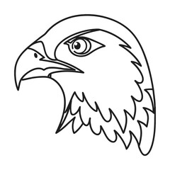 Eagle head outline vector illustration bald eagle profile bird of prey simple line art