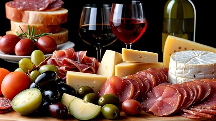 Merenda, Antipasto o spuntino sfizioso: salumi, formaggi e frutta fresca