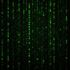 Abstract Binary Data Stream Matrix Style Illustration