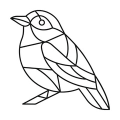 Simple bird outline vector illustration modern geometric design perfect for logos or graphics projects