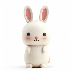 Obraz premium Cute cartoon rabbit figurine, simple and charming.