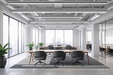 Bright Corporate Office Layout Featuring Vacant Hubs in a Minimal and Smart Design