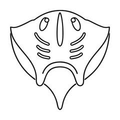 Stingray outline illustration simple graphic black and white ocean sea animal sting ray marine creature design
