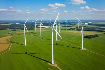 Wind Turbines on Green Field