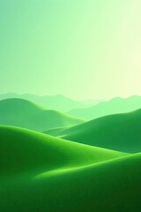 Obraz premium Serene Rolling Hills Under a Soft Green Sky, a Peaceful Landscape of Undulating Terrain and Gentle Slopes Presenting a Tranquil Scene of Nature's Beauty