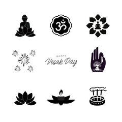 Icon set. Vesak  vector icon stock illustration vector 