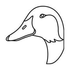 Duck head minimalist line art vector illustration for wildlife nature conservation and creative design