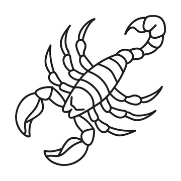 recommend clip art: Graphic vector illustration of a stylized scorpion outline tattoo design zodiac sign arachnid element