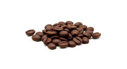 Naklejka premium Coffee beans white background. Brazilian food