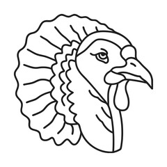 Turkey bird minimalist line art thanksgiving fall celebration festive design farm animal illustration simple drawing