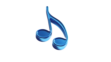 blue musical note isolated on transparent background