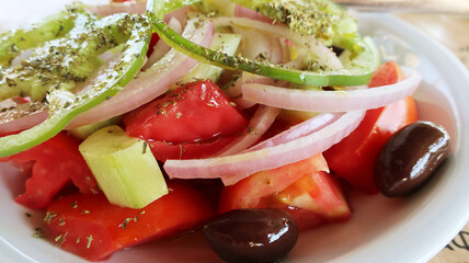 Greek Salad green healthy meal at restaurant fast food