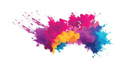A Vibrant and Bold Watercolor Explosion Featuring Colorful Stains, Splashes, and Brush Strokes on a Clean, White Background, Showcasing a Modern and Abstract Artistic Style..