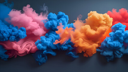 Obraz premium colorful smoke clouds abstract art