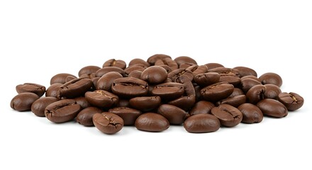 Coffee beans white background. Brazilian food