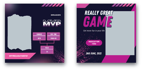 Exciting Game Night Invitation with Player Stats and Streaming Option