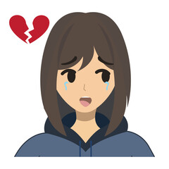 a young woman with her expression vector image