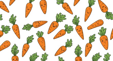 Whimsical Hand-Drawn Carrots
