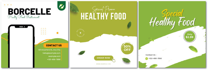 Promo Campaign for Borcelle Healthy Food Restaurant on Social Media