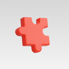 Obraz premium 3d Realistic Puzzle Icon vector illustration