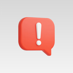3d Realistic Danger attention icon Vector illustration