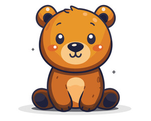 Fototapeta premium Cute cartoon teddy bear. Vector illustration in a flat style.