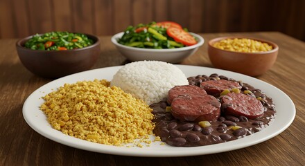 Brazilian side view. Brazilian food