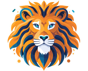 Obraz premium Cute lion icon. Vector illustration of a cute cartoon lion.
