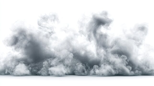 Abstract Smoke Cloud Formation on White Background