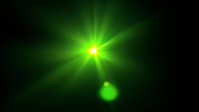 green flare overlay with radiant glow on black, perfect for editing film intros, music videos, or gaming montages.