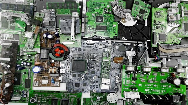 old electronic stop motion background 