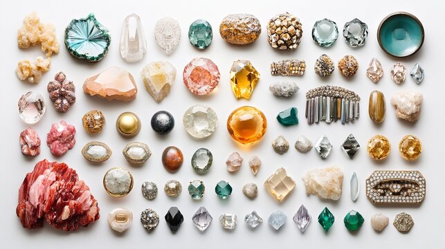 Gorgeous collection of colorful gemstones and minerals natural beauty art ruby opal gold rocks topaz