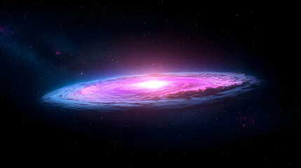 Naklejka premium Pixel Art Spiral Galaxy in Dark Space