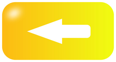 A vector illustration of a yellow left arrow button.