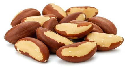 Fototapeta premium Brazil nuts white background. Brazilian food