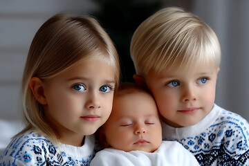 playful brothers newborn quiet gestures